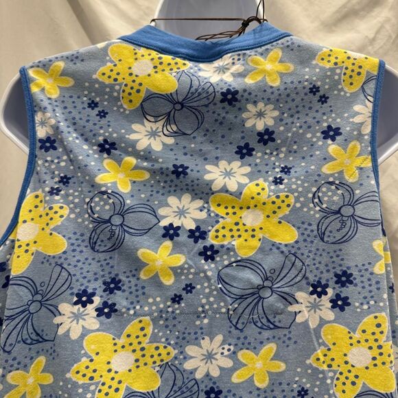 y2k floral sleeveless baby tee blue yellow daisy print tank top - Picture 6 of 7